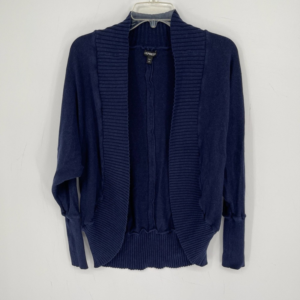 Express Women's Navy Open Front Dolman Sleeve Cardigan Size Small